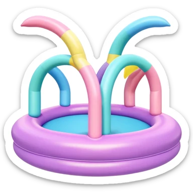 pastel bouncy inflatable trampoline  sticker