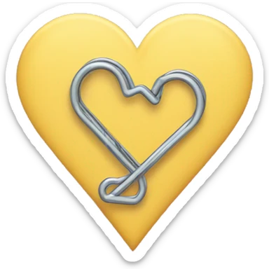 paper clip heart  sticker