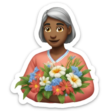 Delfín con flores sticker