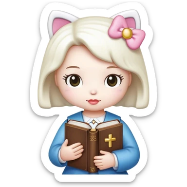 Sanrio Hello Kitty with holy bible  sticker