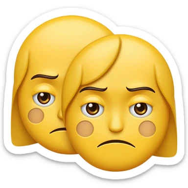unhappy emoji overlapping another unhappy emoji sticker
