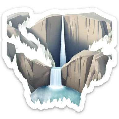 Yosemite National Park, Yosemite Falls isometric  sticker