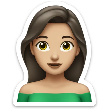 Brunette Model Green eyes Profile Picture  sticker