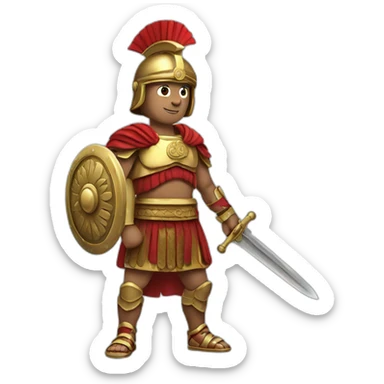 roman warrior with sword sticker