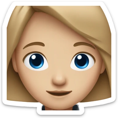 A girl with blue eyes and light brown hair sticker