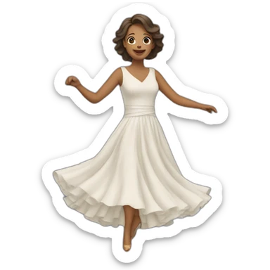 a woman wearing a dress dancing sticker
