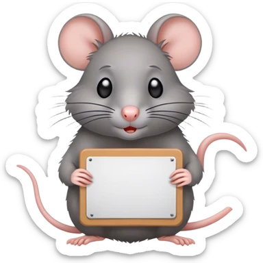 A rat holding sorry sign sticker