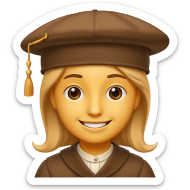 Emoji avec un chapeau de poète sticker