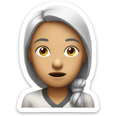 a woman with a frustrated look on her face sticker