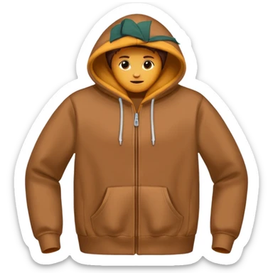 A brown hoodie no human and no zipper nothing on the fornt I like the last one  sticker