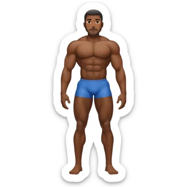 Giant big booty black very oily man back towards viewer whole body view  sticker