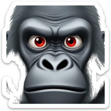 A gorilla with Red eyes and angry face  sticker