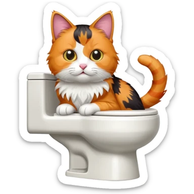 Cat in toilet  sticker