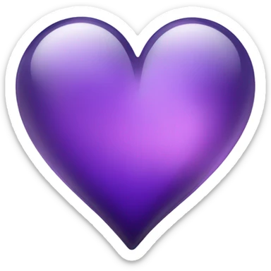 Glass violet heart  sticker