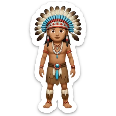 The full body of A native American Indian chief from the 1800s sticker