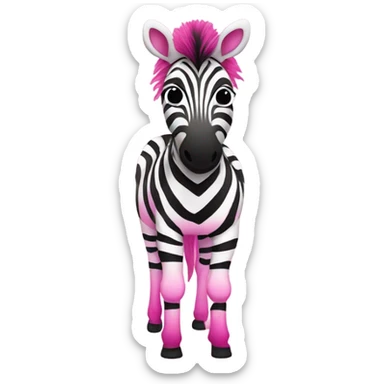 Pink ombre full body zebra with glitter sticker