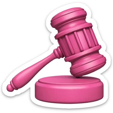 pink gavel and block sticker