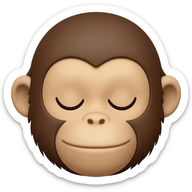 Monkey with eyes and mouth and ears closed sticker