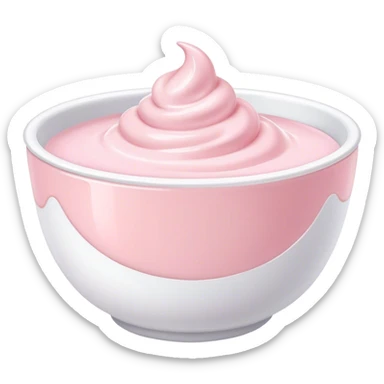 soft pink yogurt with white bowl  sticker