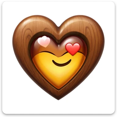 heart brown with shines sticker