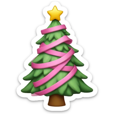 Pink Christmas tree  sticker