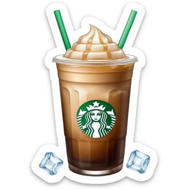 Starbuck ice coffee with ice cubes sticker