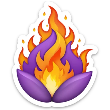 plain purple no orange color fire sticker