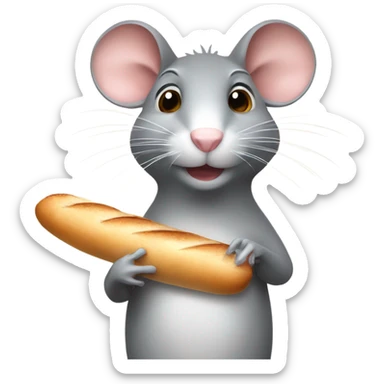 Rat with a baguette  sticker