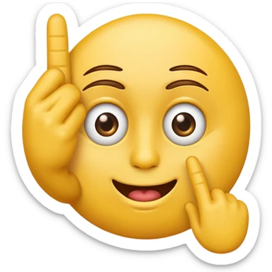 Eye-rolling emoji with fuck you finger sticker