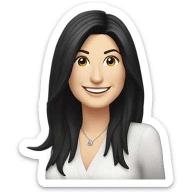 Un emoji de Laura Pausini hablando por iPhone sticker