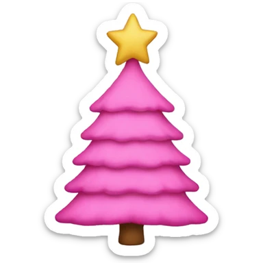 pink christmas tree sticker
