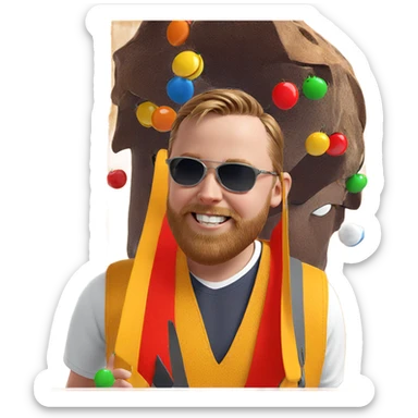 smiling boy with sunglasses sticker