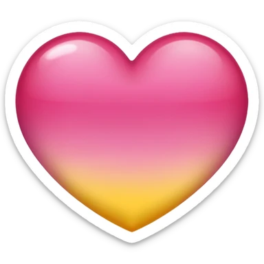 A heart with a gradation from pink to yellow sticker