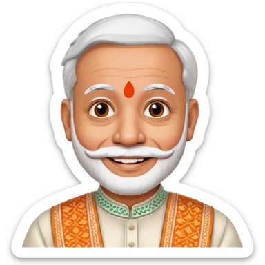 prime minister modi as a friendly emoji, traditional Indian attire sticker