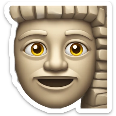 escultura de piedra de la cultura inca con cara feliz sticker