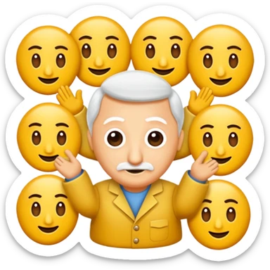 Şapkalı gülen yüz ve el işareti sticker