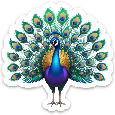 i want a peacock, multiple colors, relatively abstract, bright gradient sticker
