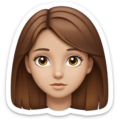 Je veux un emoji qui me ressemble  une fille brune avec des cheveux marrons clairs et des yeux noirs  sticker