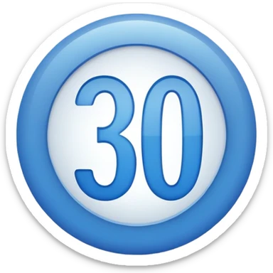 Blue circle with 30 in the center  sticker