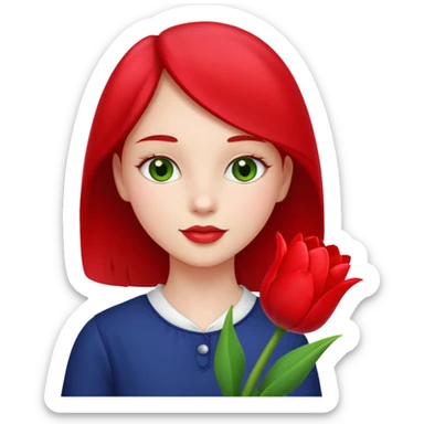 Fairytale girl holder tulip sticker