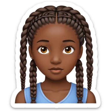 Black girl with braids sticker