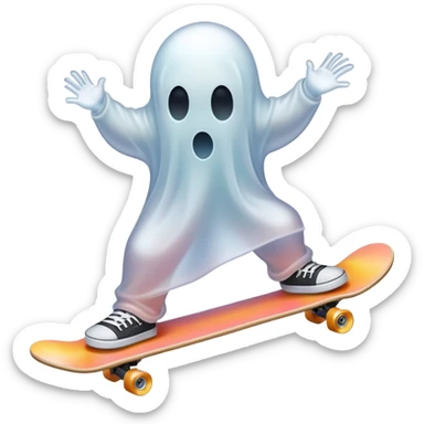 Ghost skateboarding sticker