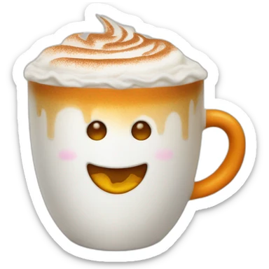 pumpkin spice latte with ghost face in the froth sticker