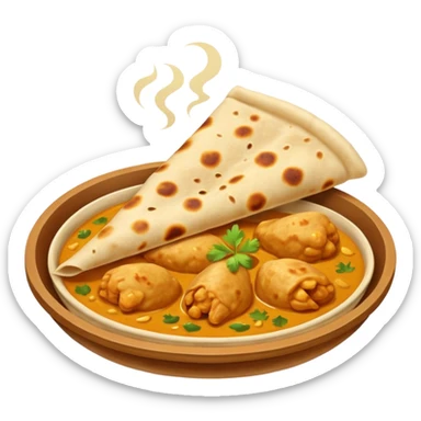 make me a chapati with chicken curry but make sure it is a emoji and not a image sticker