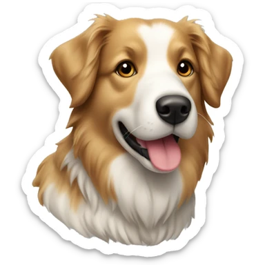 a border collie cross golden retriever dogs face emoji sticker