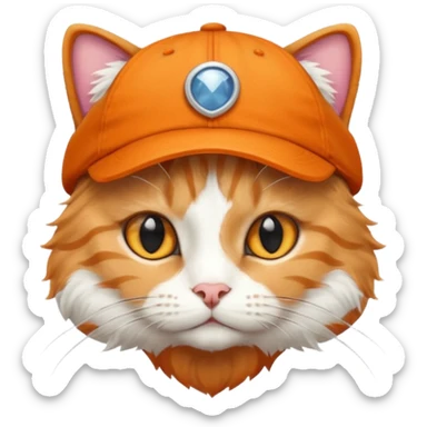 A cat wearing cap sticker