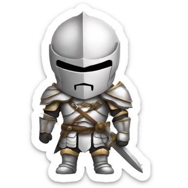 full white warrior knight sticker