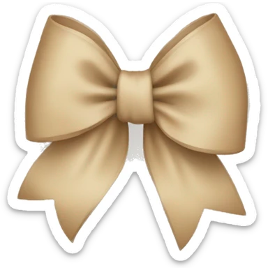 beige bow sticker
