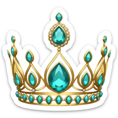 teal tiara sticker