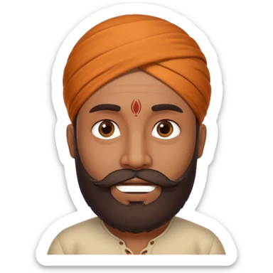 Slim Indian guy with beard belly sticker